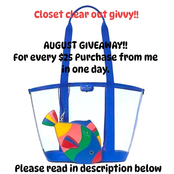 kate spade Handbags - Kate spade AUGUST GIVE AWAY!!!  clear beach tote with fish coin pouch
